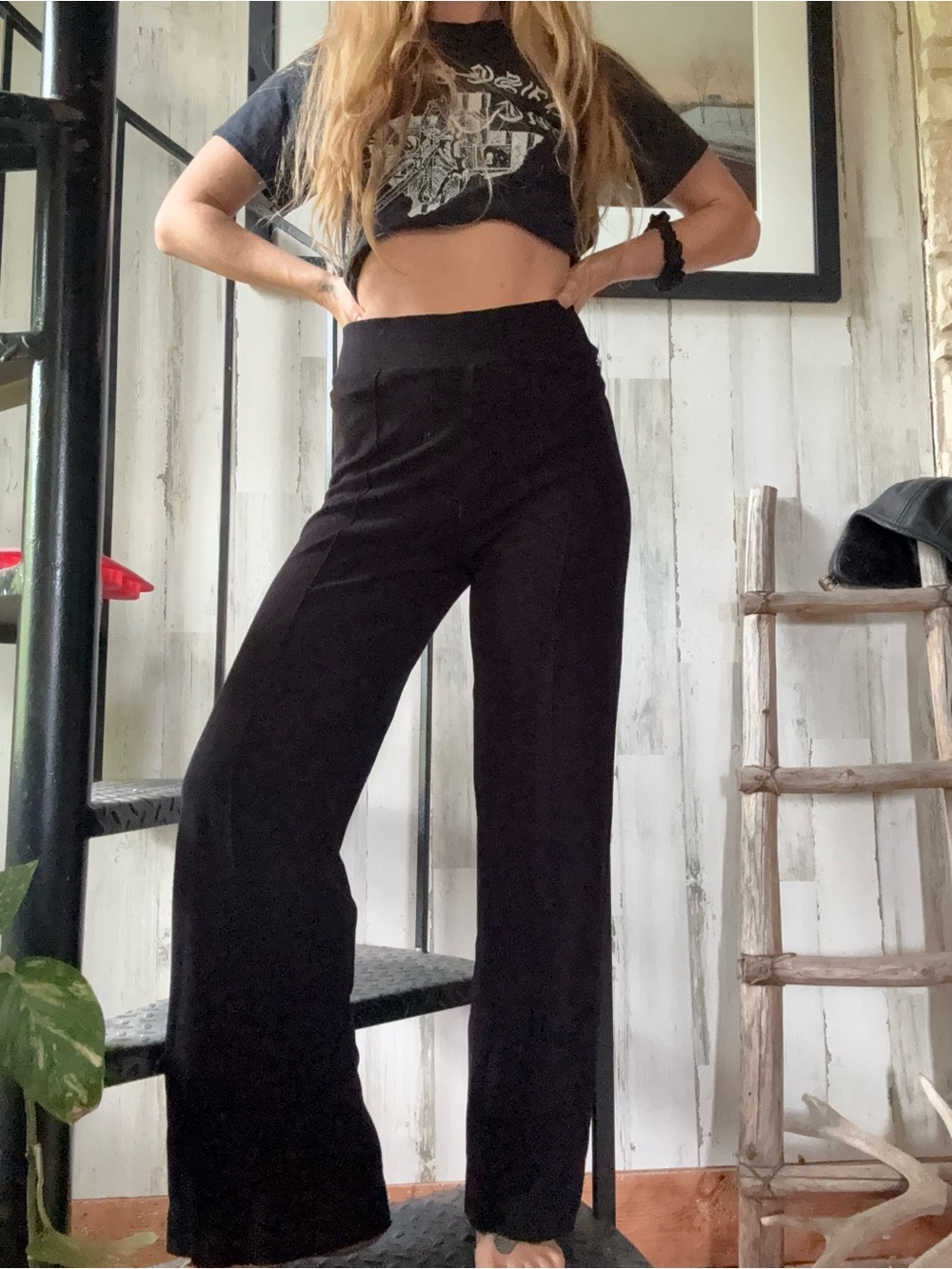 Lune Active Forest Pintuck Flare Pants